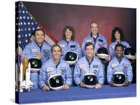 Crew Portrait of the Challenger Astronauts, Jan 28, 1986-null-Stretched Canvas