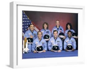 Crew Portrait of the Challenger Astronauts, Jan 28, 1986-null-Framed Photo