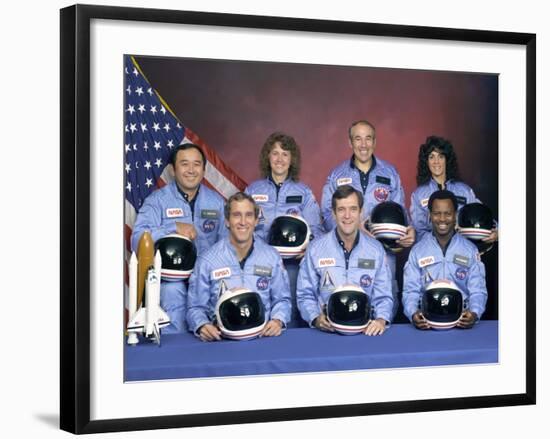 Crew Portrait of the Challenger Astronauts, Jan 28, 1986-null-Framed Photo