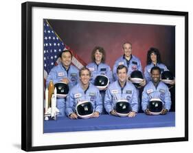 Crew Portrait of the Challenger Astronauts, Jan 28, 1986-null-Framed Photo