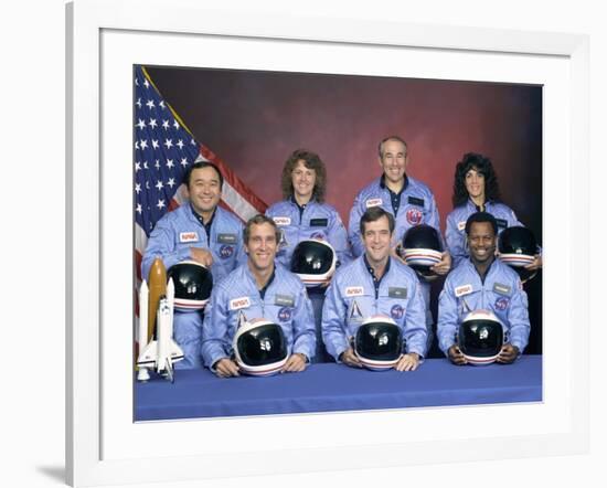 Crew Portrait of the Challenger Astronauts, Jan 28, 1986-null-Framed Photo