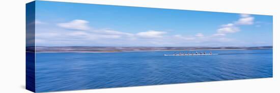 Crew Rowing on a Lake-null-Stretched Canvas