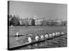 Crew Rowing on Charles River across from Harvard University Campus-Alfred Eisenstaedt-Stretched Canvas