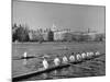 Crew Rowing on Charles River across from Harvard University Campus-Alfred Eisenstaedt-Mounted Photographic Print