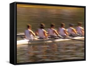 Crew Rowing, Seattle, Washington, USA-Terry Eggers-Framed Stretched Canvas