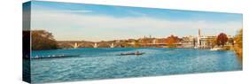 Crew Teams in their Sculls on the Potomac River at Old Georgetown Waterfront, Washington Dc, USA-null-Stretched Canvas