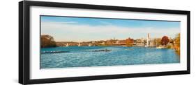 Crew Teams in their Sculls on the Potomac River at Old Georgetown Waterfront, Washington Dc, USA-null-Framed Photographic Print