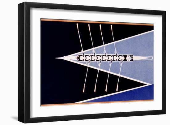Crew with Bow Wake, From Above-null-Framed Art Print