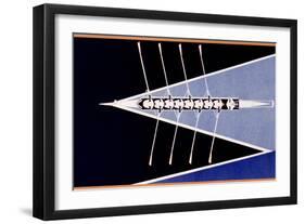 Crew with Bow Wake, From Above-null-Framed Art Print