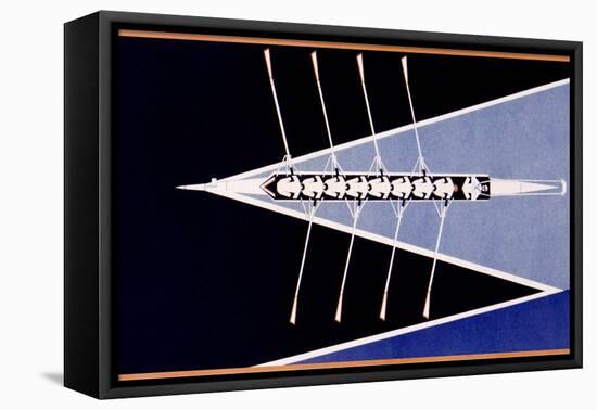 Crew with Bow Wake, From Above-null-Framed Stretched Canvas
