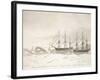 Crews of the Isabella and Alexander Sawing a Passage Through the Ice-John Ross-Framed Giclee Print