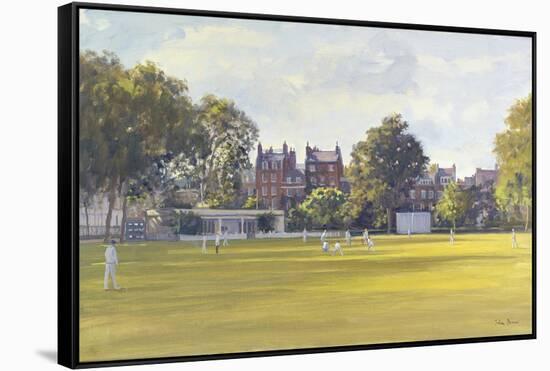 Cricket at Burton Court-Julian Barrow-Framed Stretched Canvas