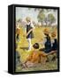 Cricket at Girls' School-RH Brock-Framed Stretched Canvas