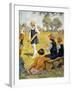 Cricket at Girls' School-RH Brock-Framed Art Print