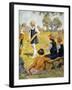 Cricket at Girls' School-RH Brock-Framed Art Print