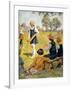 Cricket at Girls' School-RH Brock-Framed Art Print