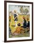 Cricket at Girls' School-RH Brock-Framed Art Print