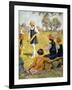 Cricket at Girls' School-RH Brock-Framed Art Print