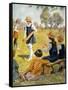 Cricket at Girls' School-RH Brock-Framed Stretched Canvas