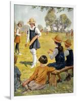 Cricket at Girls' School-RH Brock-Framed Art Print