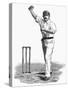 Cricket Bowling an Off-Break-Lucien Davis-Stretched Canvas