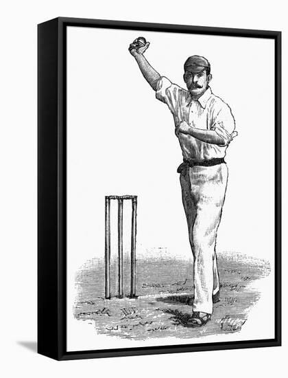 Cricket Bowling an Off-Break-Lucien Davis-Framed Stretched Canvas