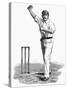 Cricket Bowling an Off-Break-Lucien Davis-Stretched Canvas