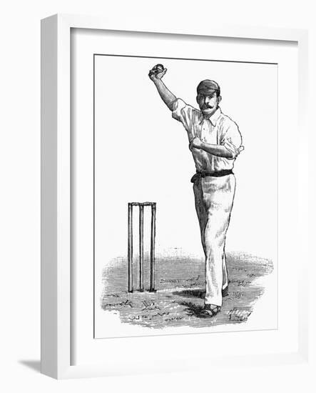 Cricket Bowling an Off-Break-Lucien Davis-Framed Art Print