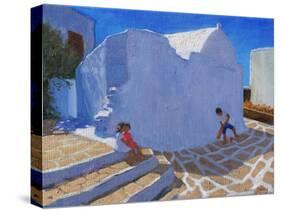Cricket by the Church Wall, Mykonos-Andrew Macara-Stretched Canvas