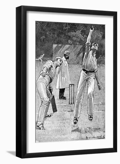 Cricket Caught and Bowled-Lucien Davis-Framed Art Print