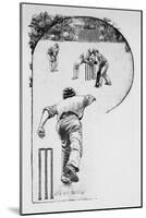 Cricket Crafty Bowling-null-Mounted Art Print