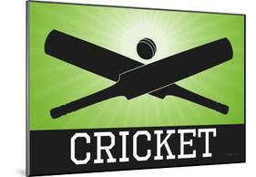 Cricket Green Sports Poster Print-null-Mounted Poster