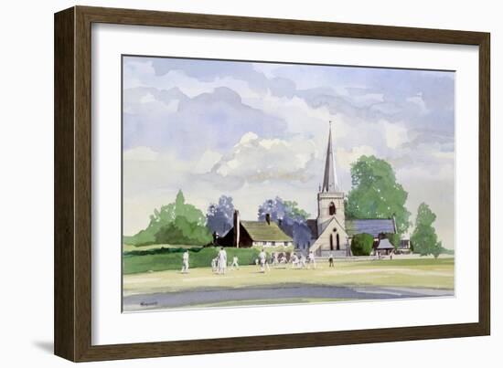 Cricket in an English Village-Malcolm Greensmith-Framed Art Print