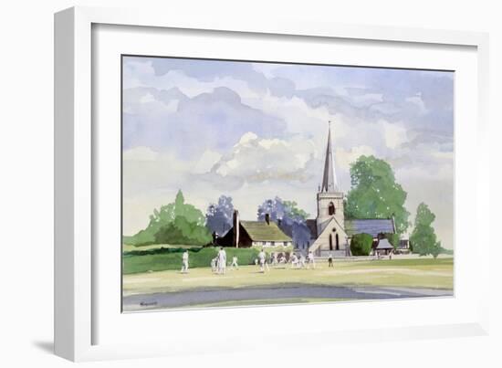 Cricket in an English Village-Malcolm Greensmith-Framed Art Print