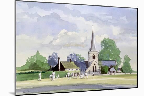 Cricket in an English Village-Malcolm Greensmith-Mounted Art Print