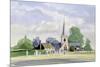 Cricket in an English Village-Malcolm Greensmith-Mounted Premium Giclee Print