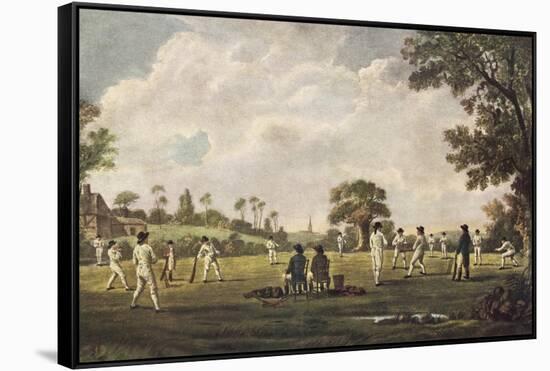 Cricket Match at Hambledon Hampshire-null-Framed Stretched Canvas