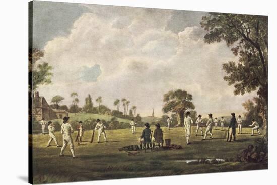 Cricket Match at Hambledon Hampshire-null-Stretched Canvas