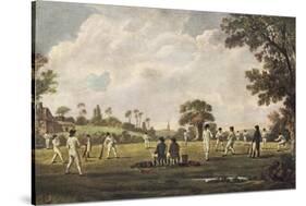 Cricket Match at Hambledon Hampshire-null-Stretched Canvas