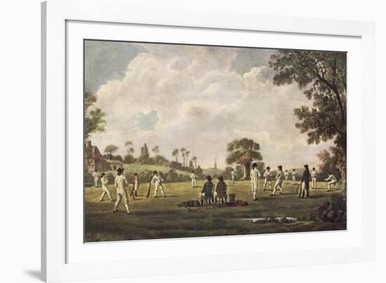 Cricket Match at Hambledon Hampshire-null-Framed Photographic Print