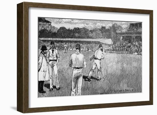 Cricket Match, Mcc V Australia 1884-Lucien Davis-Framed Art Print