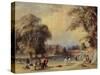 Cricket on the College Field, circa 1835 watercolor-William Evans-Stretched Canvas