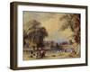 Cricket on the College Field, circa 1835 watercolor-William Evans-Framed Giclee Print