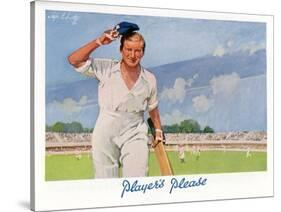 Cricket Player Raises His Cap as He Retires from the Pitch-Septimus Scott-Stretched Canvas