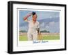 Cricket Player Raises His Cap as He Retires from the Pitch-Septimus Scott-Framed Art Print