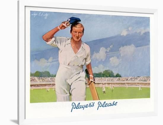 Cricket Player Raises His Cap as He Retires from the Pitch-Septimus Scott-Framed Art Print