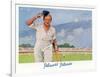 Cricket Player Raises His Cap as He Retires from the Pitch-Septimus Scott-Framed Art Print