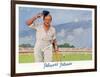 Cricket Player Raises His Cap as He Retires from the Pitch-Septimus Scott-Framed Art Print