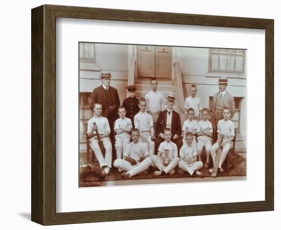 Cricket Team at the Boys Home Industrial School, London, 1900-null-Framed Photographic Print