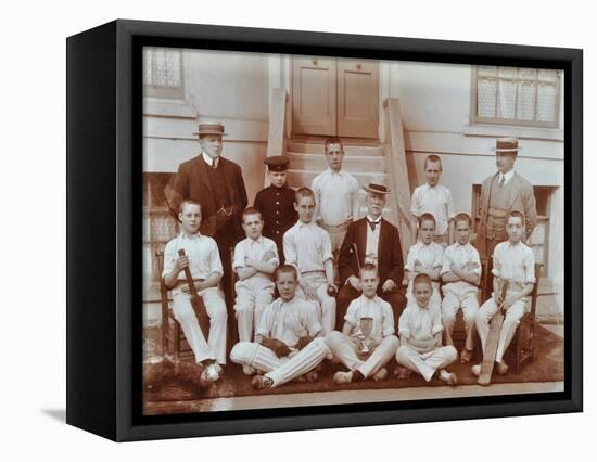 Cricket Team at the Boys Home Industrial School, London, 1900-null-Framed Stretched Canvas